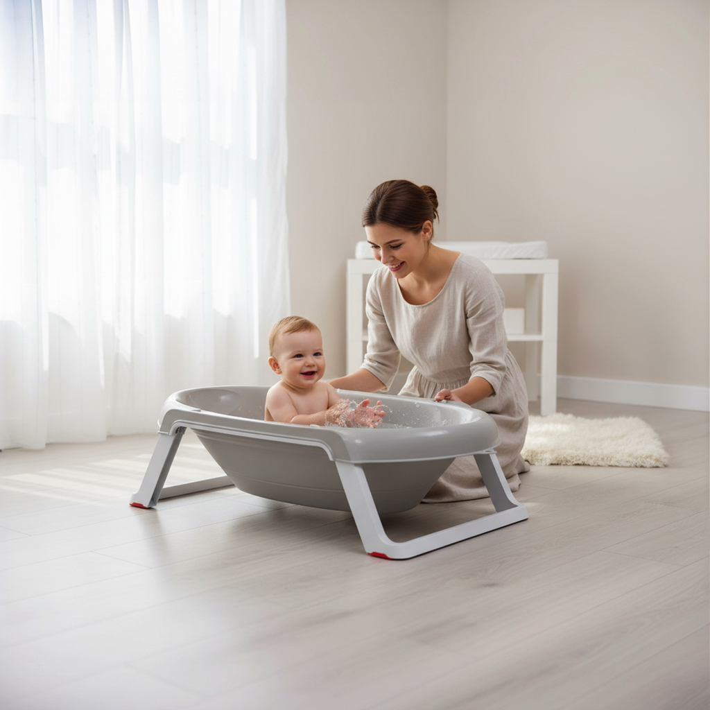OK BABY Vanička skladacia protišmyková Onda Slim 0–12m White
