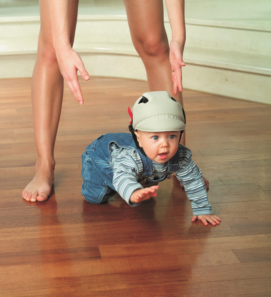 OK BABY Prilba detská ochranná na lozenie No Shock 8–18m obvod hlavy 44–52 cm Beige