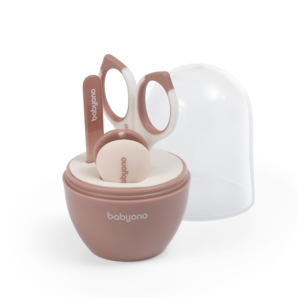 BABYONO Set manikúra pre deti šedá Beige