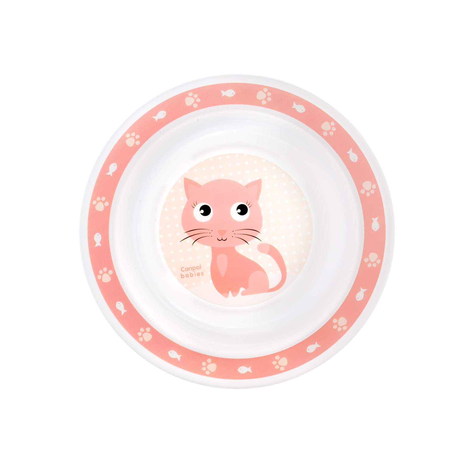 CANPOL BABIES Miska plastová CUTE ANIMALS 270ml - mačička