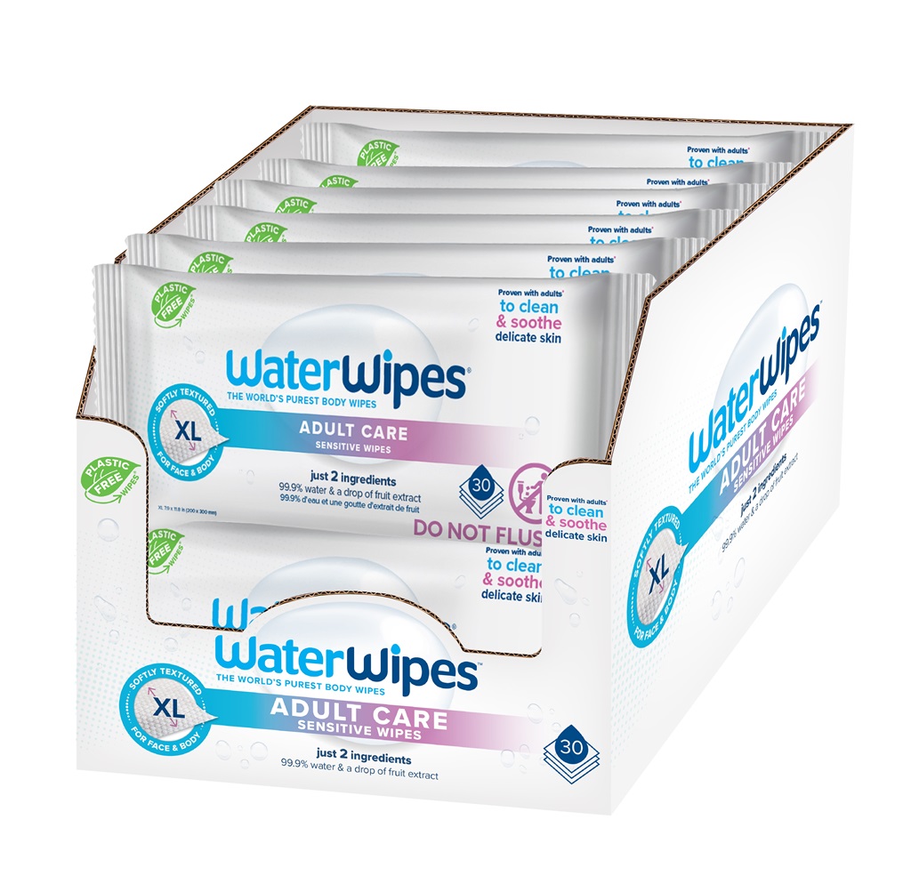 12x WATERWIPES Obrúsky vlhčené Adults bez obsahu plastů 30 ks ( 360 ks )