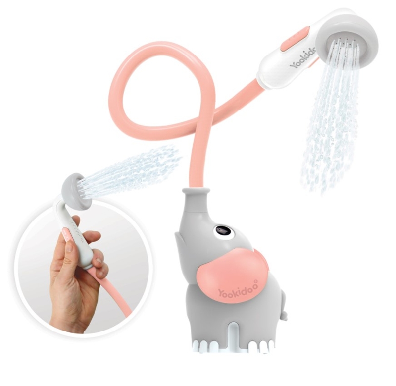 YOOKIDOO Detská sprcha slon - šedoružová