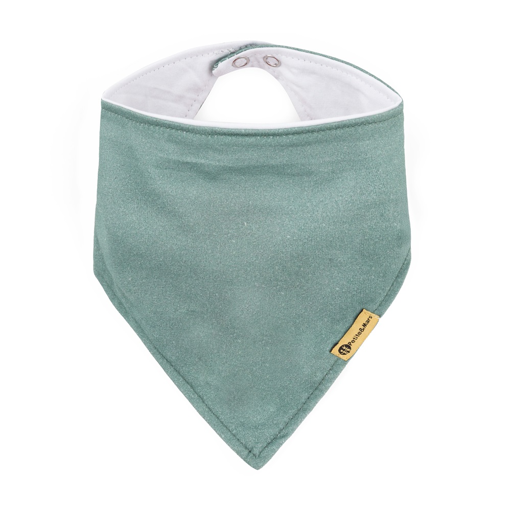 PETITE&MARS Podbradník bandana Luke 2 ks Beige Kiwis&Misty Green 3m+