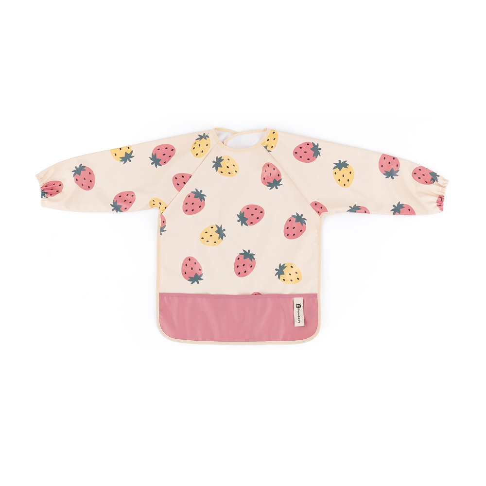 PETITE&MARS Podbradník s dlhým rukávom Ben Beige Strawberies
