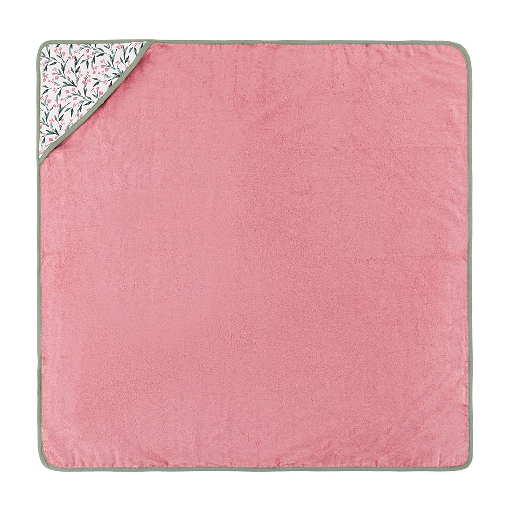PETITE&MARS Osuška bambusová s kapucňou Loulou Pink Meadow 100 x 100 cm