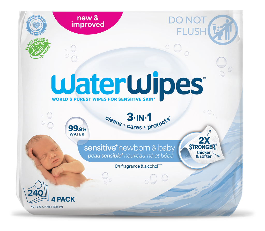 4x WATERWIPES Vlhčené obrousky bez obsahu plastů 60 ks ( 240 ks )
