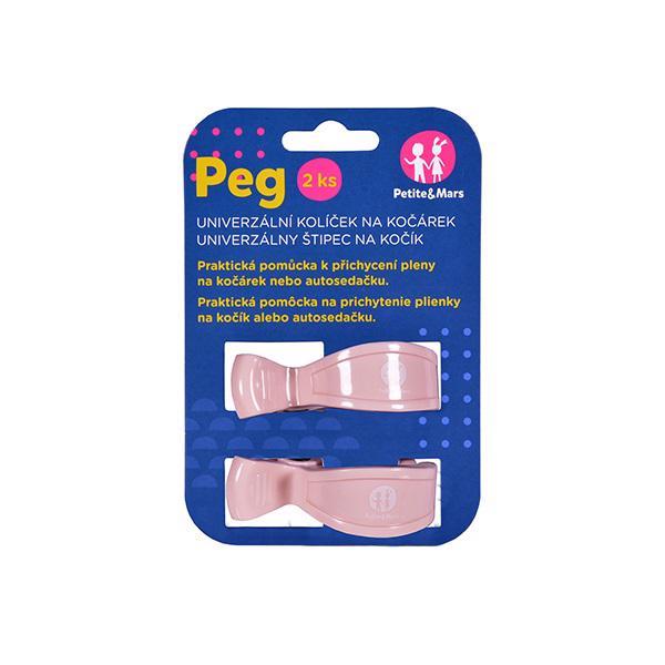 PETITE&MARS Štipec Peg na kočík (2 ks) Pink