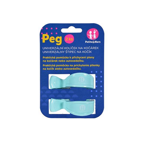PETITE&MARS Štipec Peg na kočík (2 ks) Mint