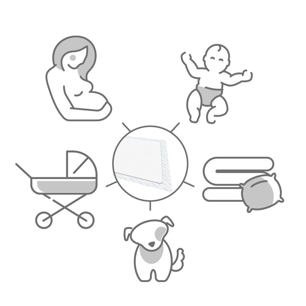 BABYONO Podložky prebaľovacie jednorázové 60x90 cm, 10 ks + 2 gratis