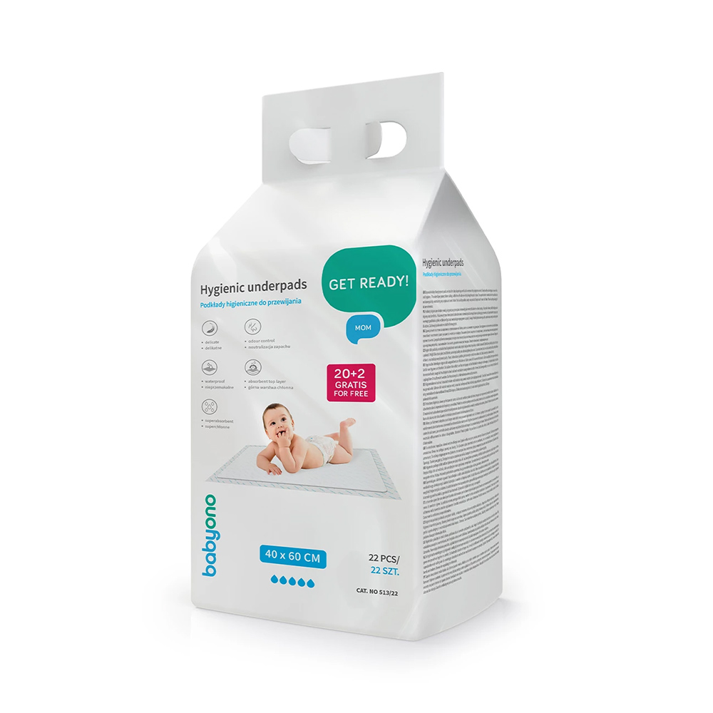 BABYONO Podložky přebalovací pod dítě 40 x 60 cm, 20ks + 2ks zdarma