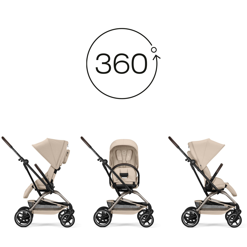 CYBEX Športový kočík Eezy S Twist+ 2 Taupe - Almond Beige Gold