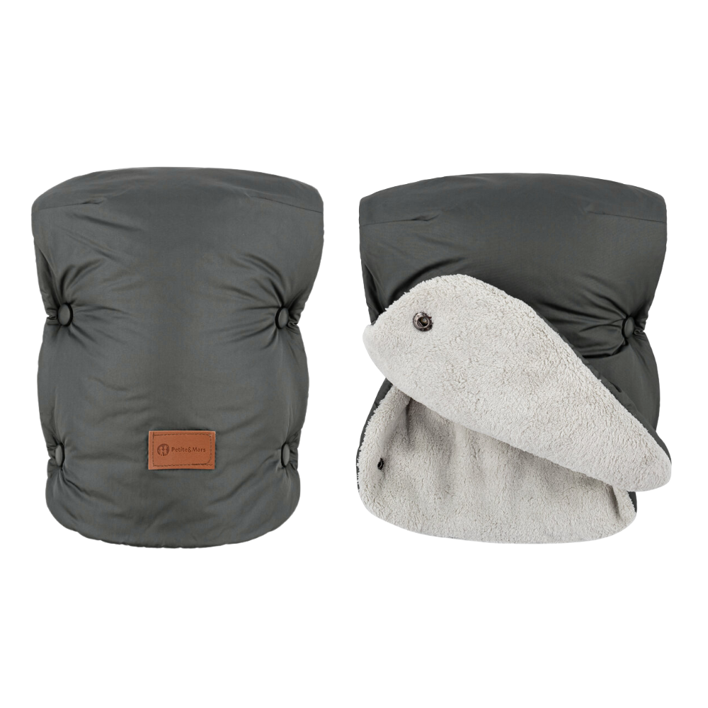 PETITE&MARS Rukávnik / rukavice Jasie na kočík Charcoal Grey