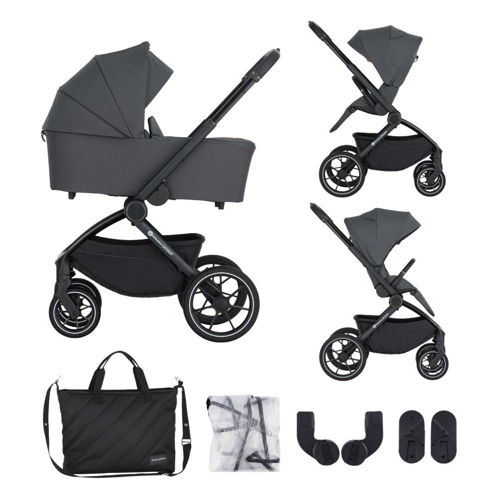 PETITE&MARS Kočík kombinovaný SCOUT 2v1 Anthracite Moon