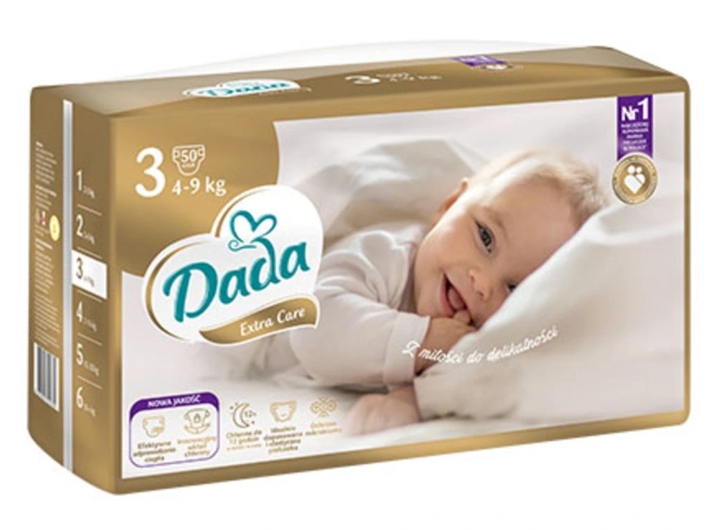 DADA Pleny jednorázové Extra Care Pleny  3 (4-9 kg) 50 ks