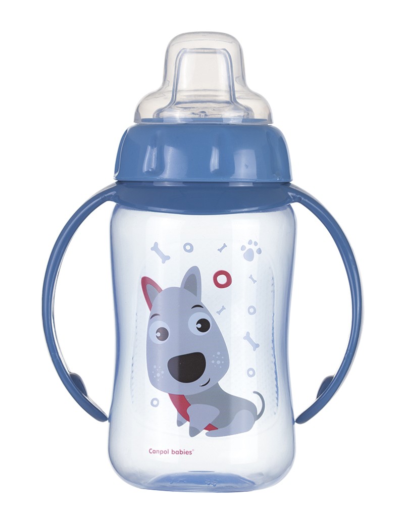 CANPOL BABIES Hrnček tréningový s úchytmi Cute Animals 320ml - psík