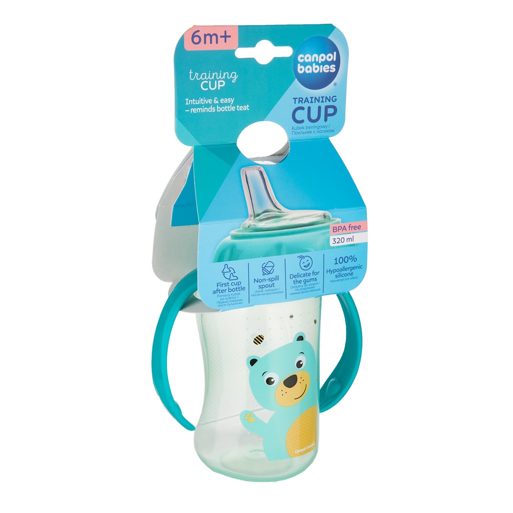 CANPOL BABIES Hrnček s mäkkým náustkom Zvieratko 320ml (6m+)