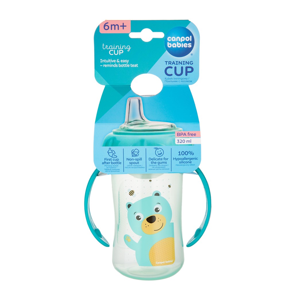 CANPOL BABIES Hrnček s mäkkým náustkom Zvieratko 320ml (6m+)