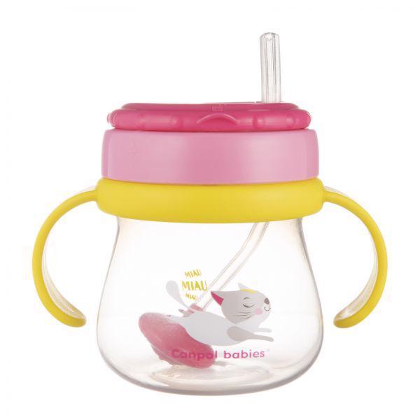 CANPOL BABIES Hrnček športový so slamkou a závažím 250ml