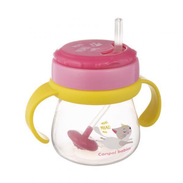 CANPOL BABIES Hrnček športový so slamkou a závažím 250ml