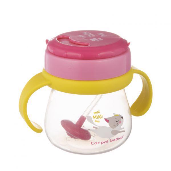 CANPOL BABIES Hrnček športový so slamkou a závažím 250ml
