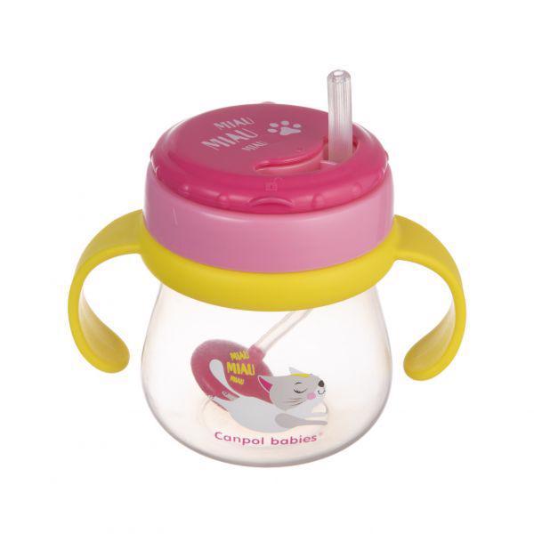 CANPOL BABIES Hrnček športový so slamkou a závažím 250ml
