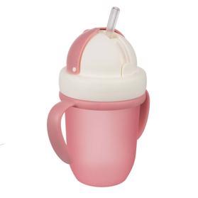 CANPOL BABIES Hrnček so silikónovou slamkou 210 ml Matt ružový