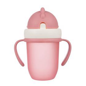 CANPOL BABIES Hrnček so silikónovou slamkou 210 ml Matt ružový
