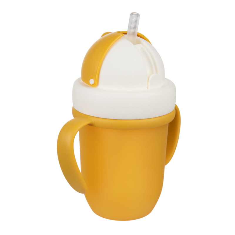 CANPOL BABIES Hrnček so silikónovou slamkou 210 ml Matt žltý