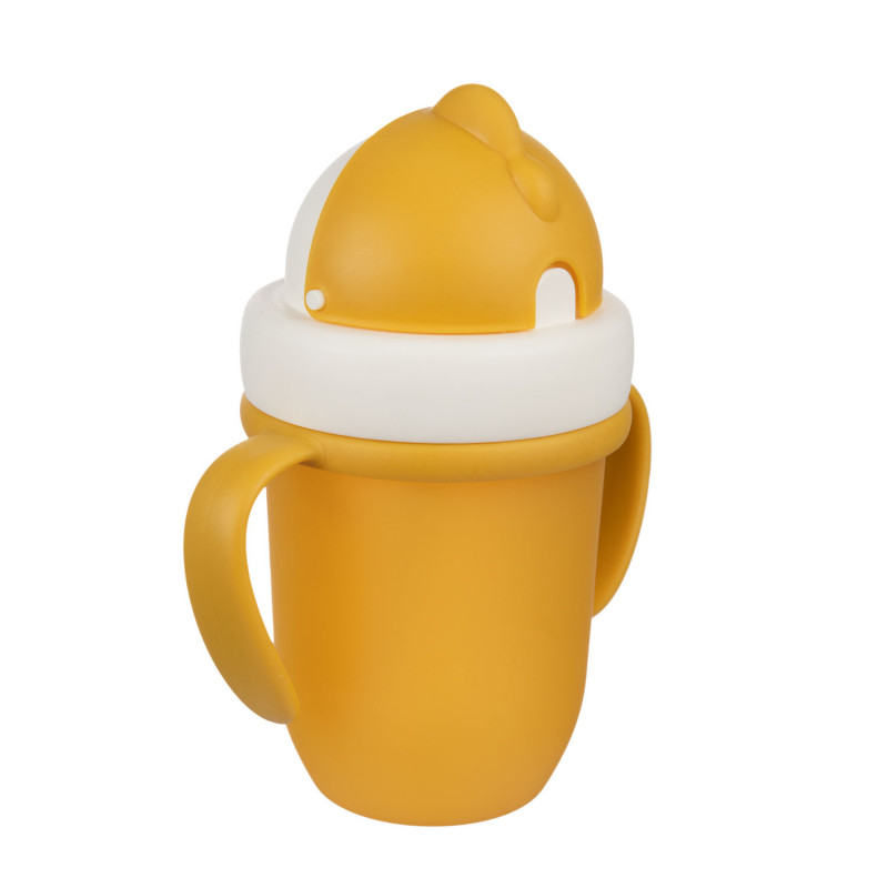 CANPOL BABIES Hrnček so silikónovou slamkou 210 ml Matt žltý