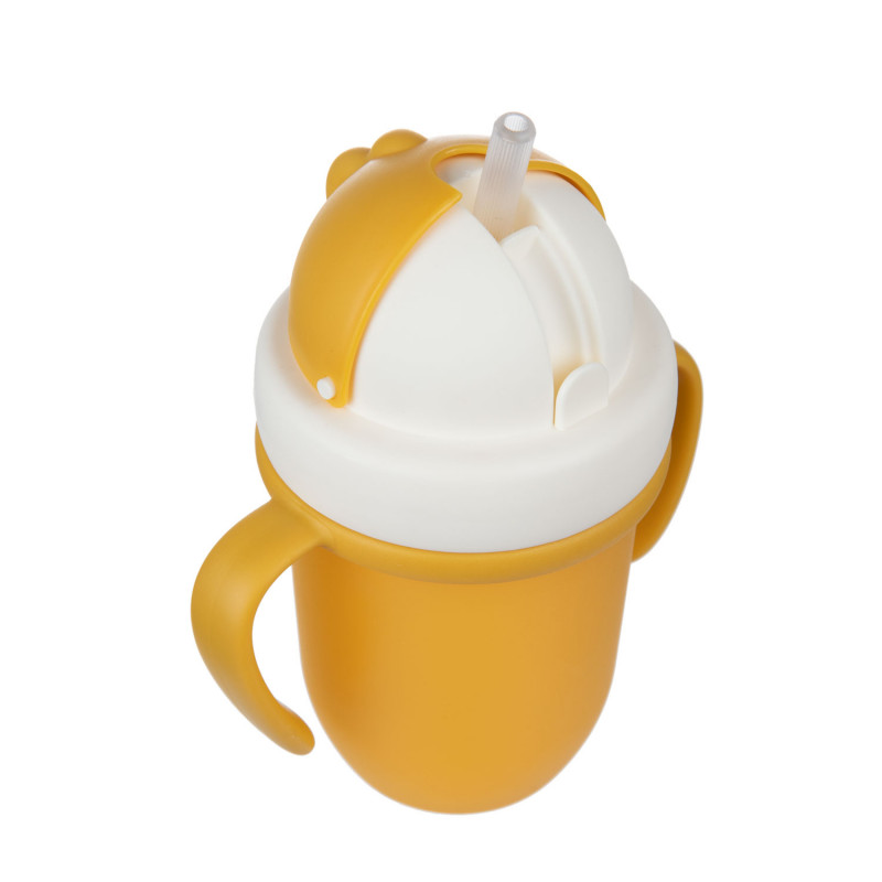 CANPOL BABIES Hrnček so silikónovou slamkou 210 ml Matt žltý