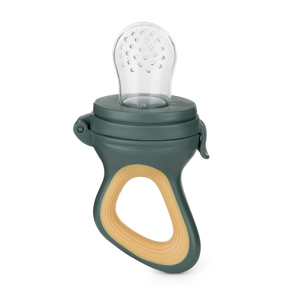 PETITE&MARS Cumlík silikónový na kŕmenie Fruzi Green&Ochre 6m+