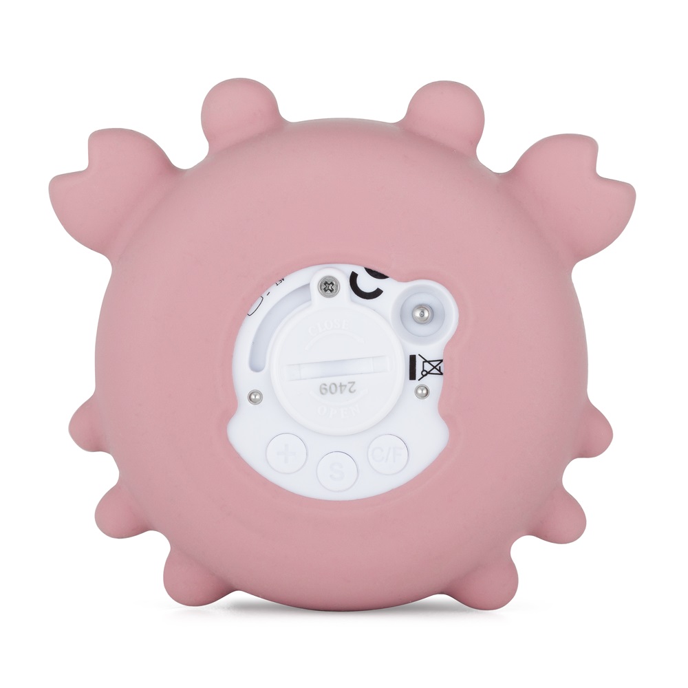 PETITE&MARS Teploměr silikonový digitální do vody Crab Caleb Dusty Rose 0m+