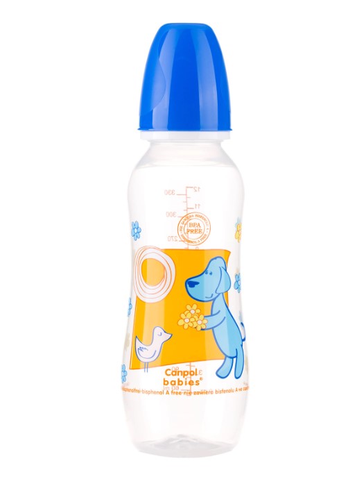 CANPOL BABIES Fľaša s potlačou MAXI 0% BPA 330ml - modrá