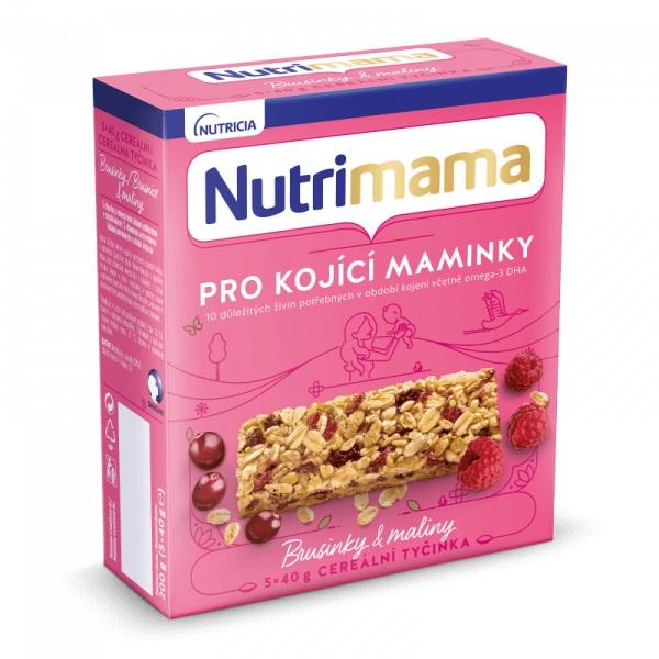 NUTRILON NUTRIMAMA Tyčinky cereálne Profutura Brusnice a maliny 5x40g,  V002366