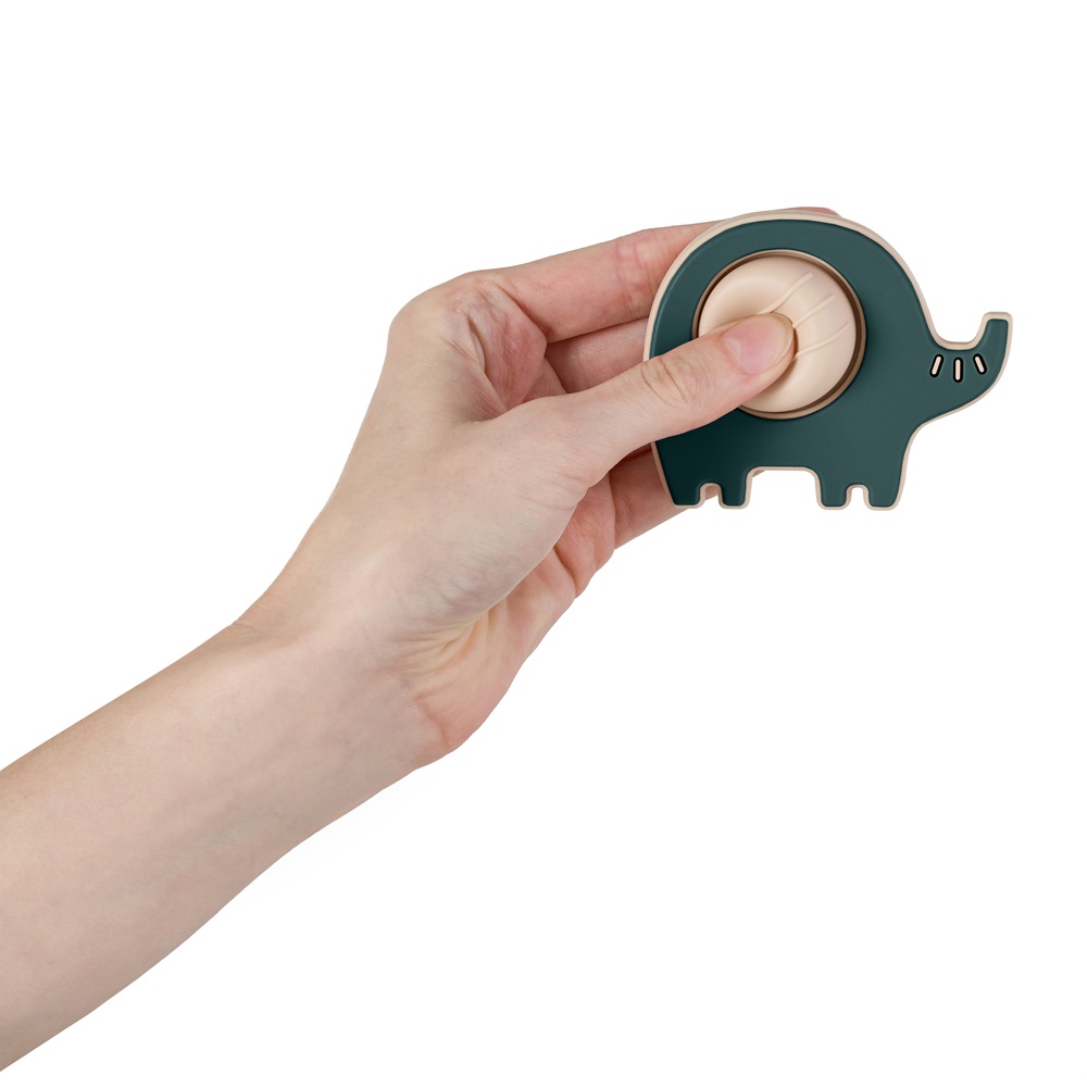 PETITE&MARS Hračka silikonová Elephant Edwin Misty Green 6m+