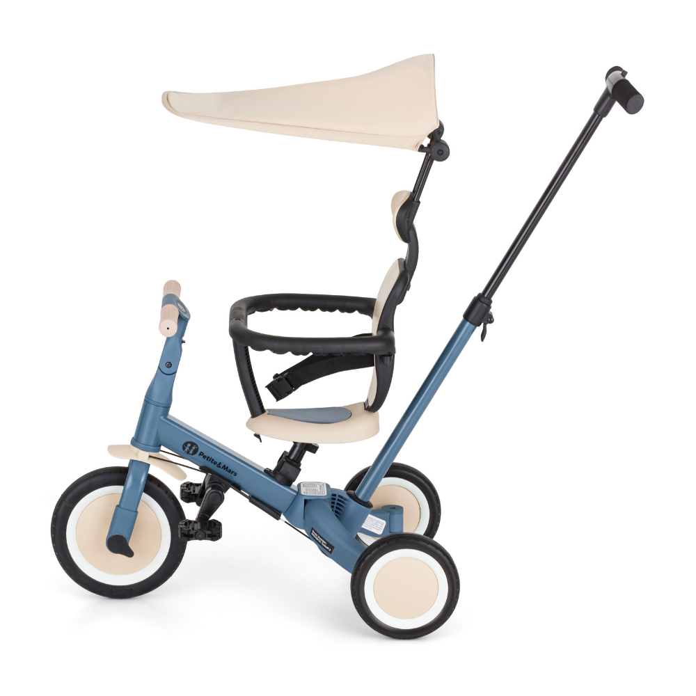 PETITE&MARS Turbo Plus tricikli Ocean Blue színben, oldalnézetben