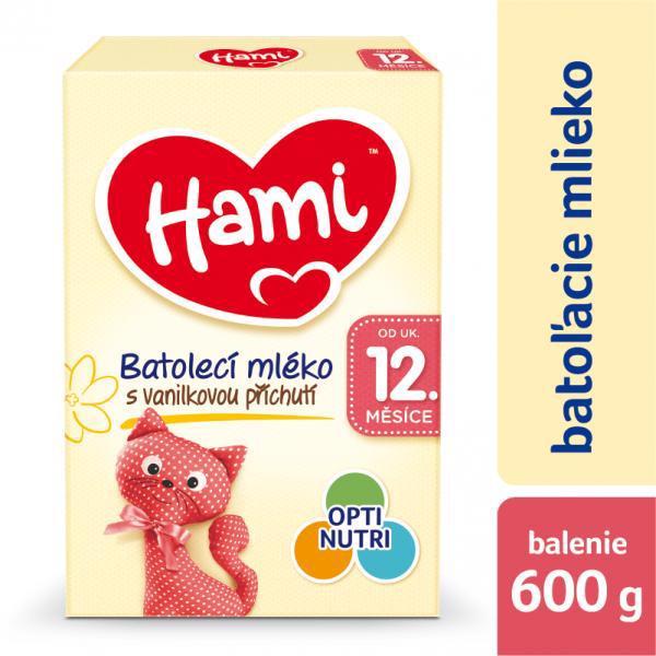 Mlieko dojčenské HAMI 12+ s príchuťou vanilky 600g
