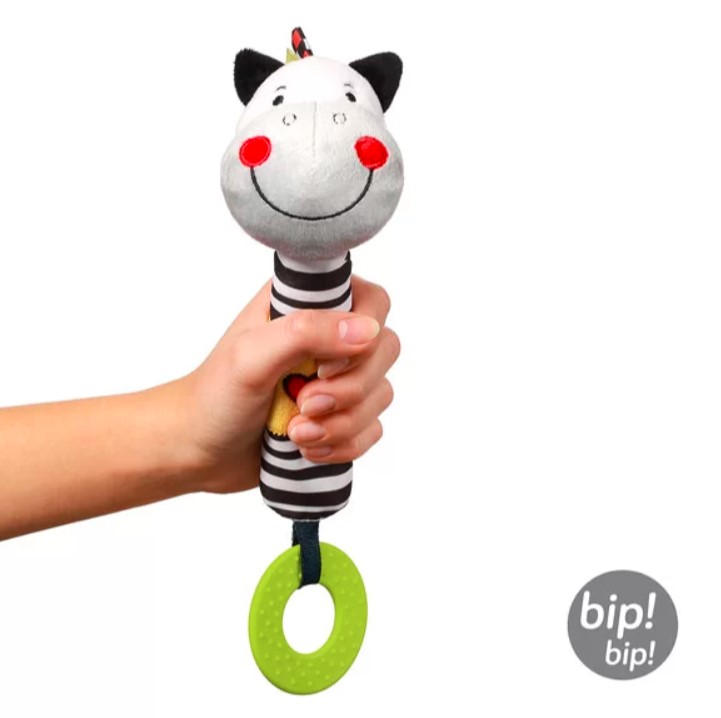 BABYONO Hračka pískacia s hryzačkou C-MORE zebra Zack