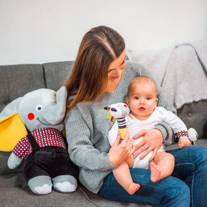 BABYONO Hračka pískacia s hryzačkou C-MORE zebra Zack