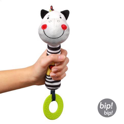 BABYONO Hračka pískacia s hryzačkou C-MORE zebra Zack