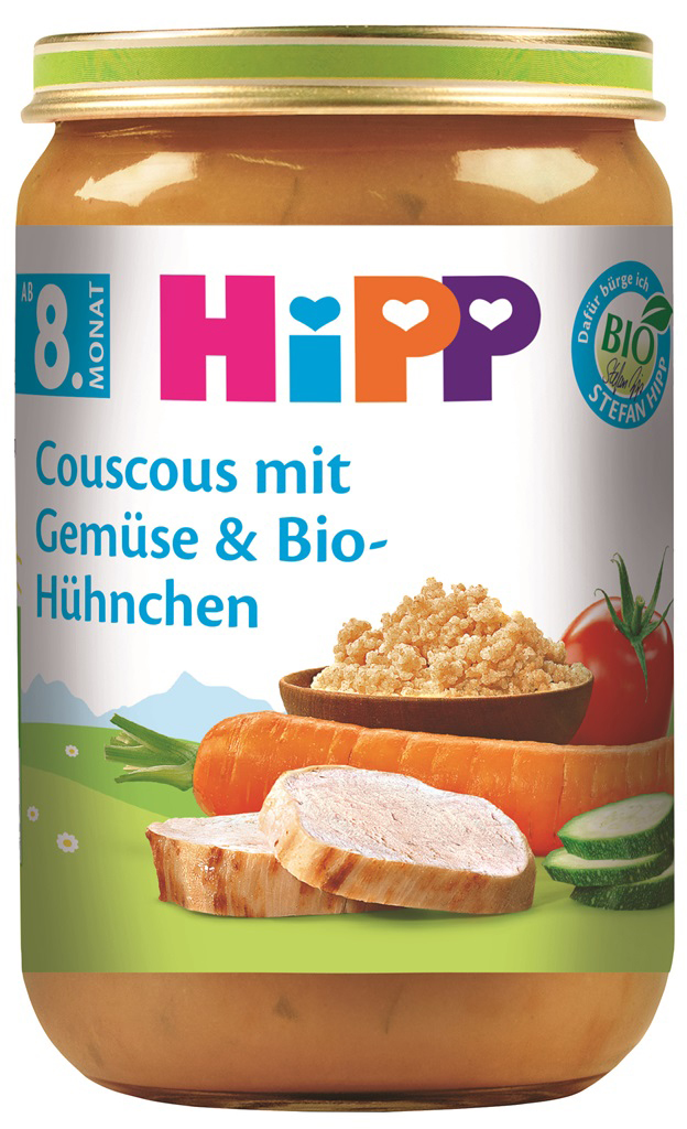 HiPP BIO Kuskus so zeleninou a kuracie mäso 220 g, od 8. mesiaca