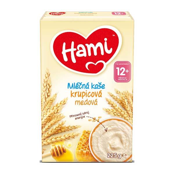 HAMI Mliečna kaša krupicová medová 225g,  V002259