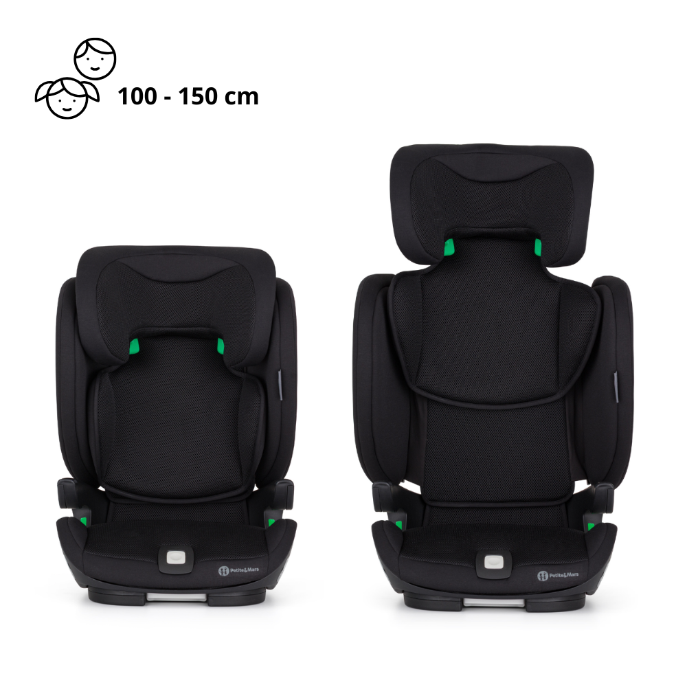 PETITE&MARS Autosedačka Elite Fix Pro i-Size Coal Black Air 100-150 cm (15-36 kg)