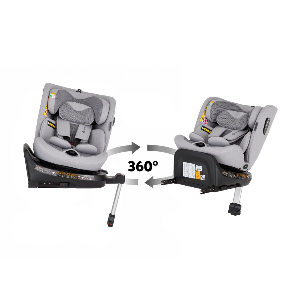 PETITE&MARS Autosedačka Twistguard Pro i-Size Gentle Grey Air 40-150 cm(0-36 kg)