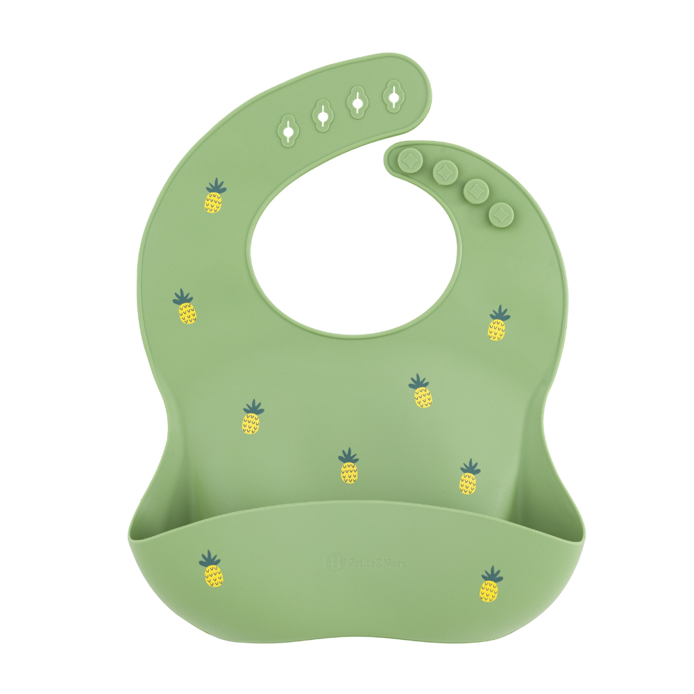PETITE&MARS Podbradník silikónový Take&Match Sweet Pineaples 6m+