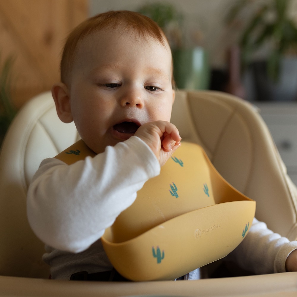 PETITE&MARS Bryndák silikonový Sam Take&Match Green Dinos 6m+