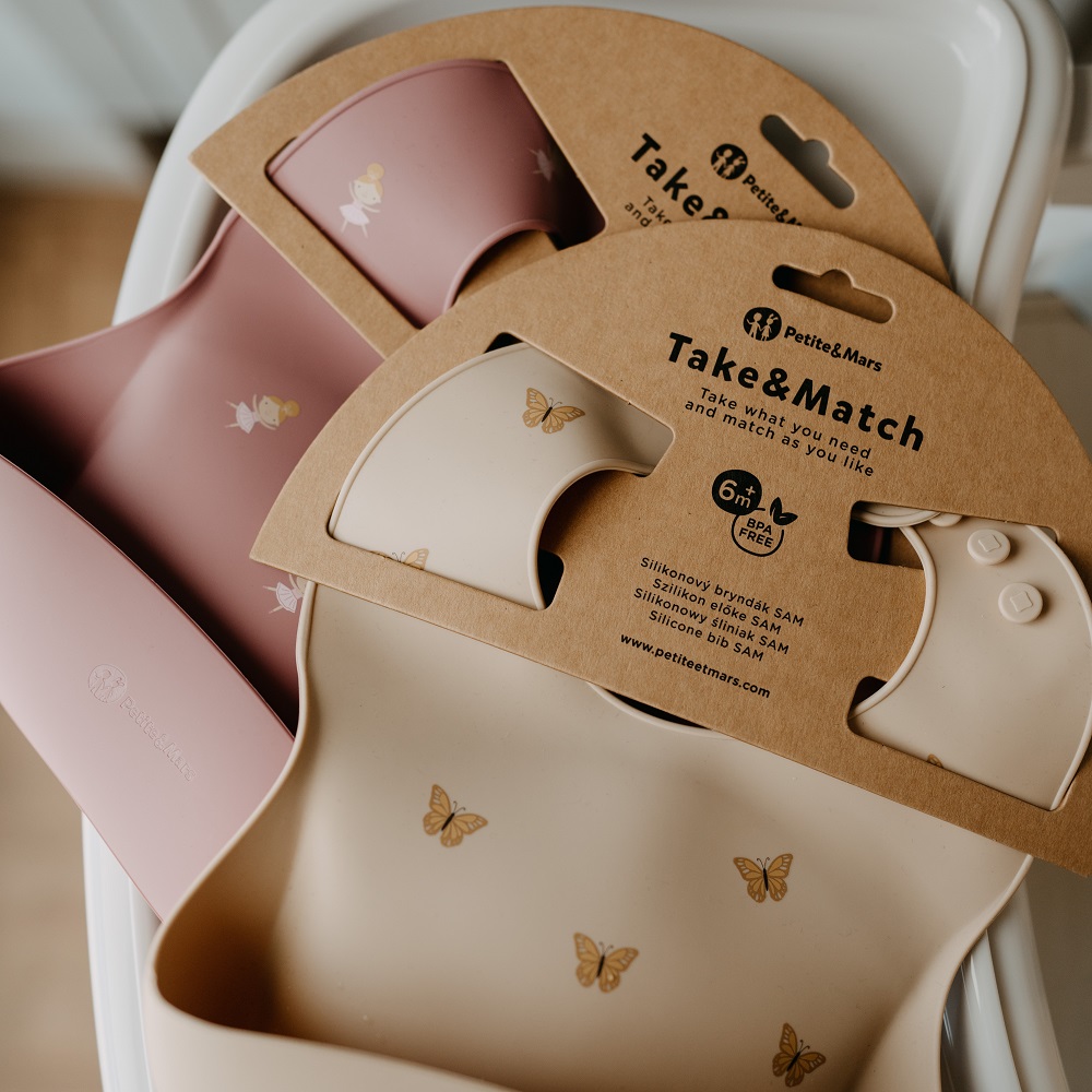 PETITE&MARS Bryndák silikonový Sam Take&Match Rose Princesses 6m+