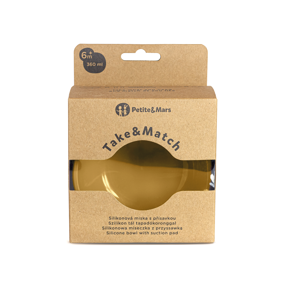 PETITE&MARS Miska silikonová s přísavkou TAKE&MATCH Intense Ochre 6m+