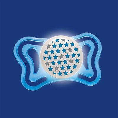 CHICCO Dudlík Physio Light silikon noční chlapec 2 ks (2-6 m+)