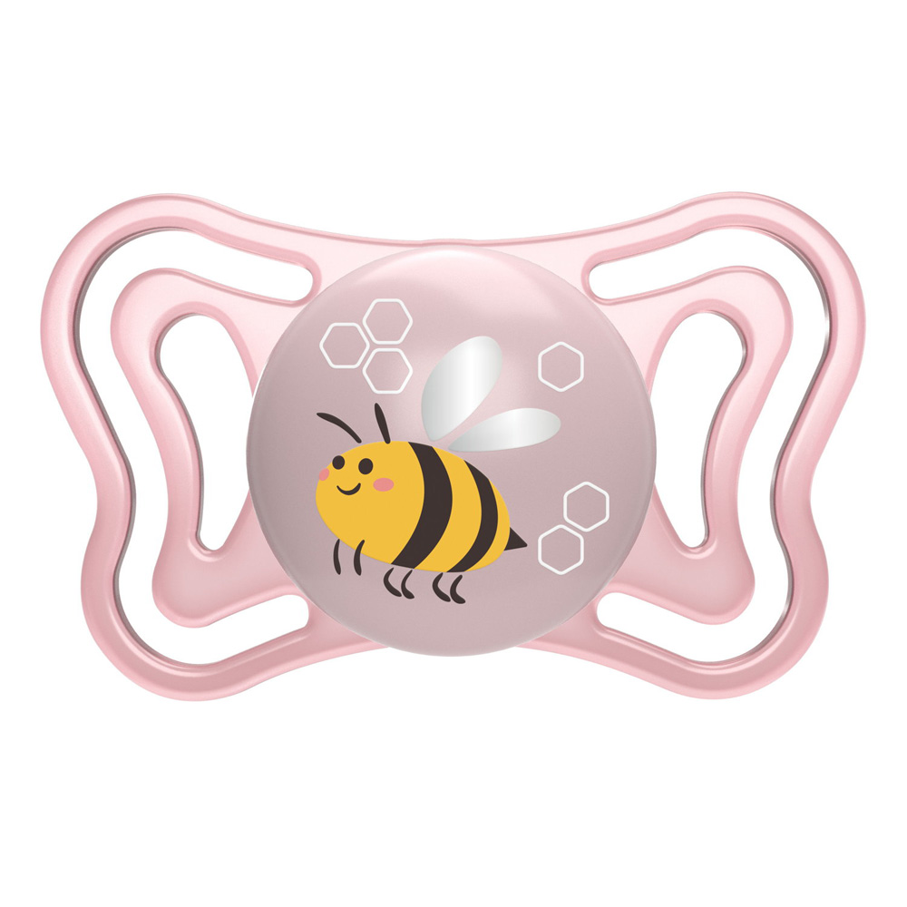 CHICCO Cumlík Physio Light silikónový dievča 2-6m, 2 ks